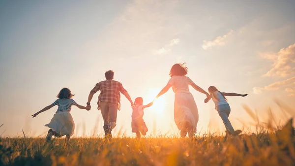 Happy family on autumn walk — Stock Photo, Image