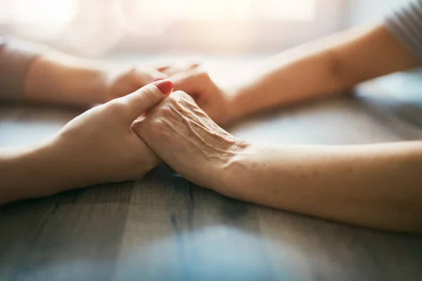 Hands in hands close up — Stock Photo, Image