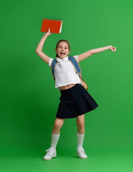 Volta Escola Tempo Feliz Criança Trabalhadora Bonito Fundo Parede Papel — Fotografia de Stock