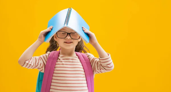 Torna Scuola Buon Divertimento Carino Bambino Laborioso Sfondo Della Parete — Foto Stock