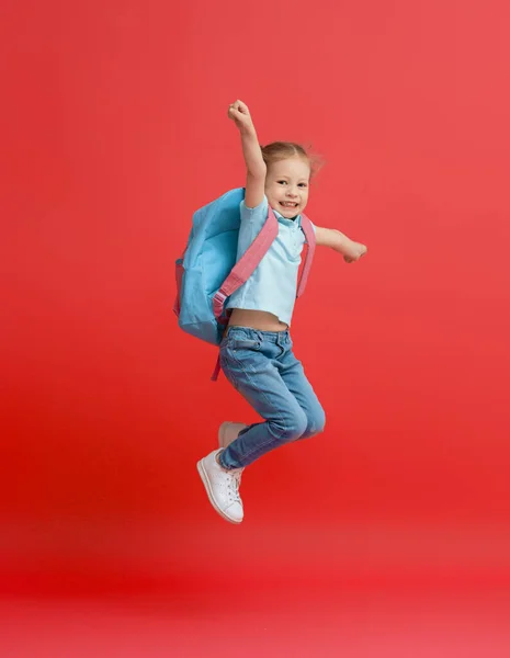 Zurück Zur Schule Und Eine Glückliche Zeit Nettes Fleißiges Kind — Stockfoto