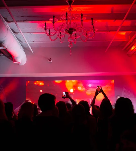Party Disco silhouet DJ mensen — Stockfoto
