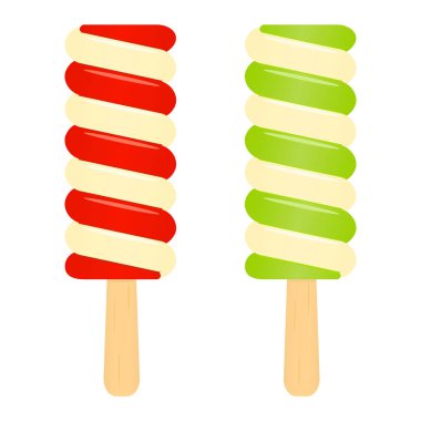Beyaz izole dondurma popsicles