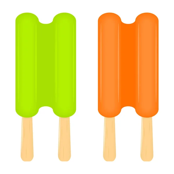 Ice cream popsicles isolerad på vit — Stock vektor