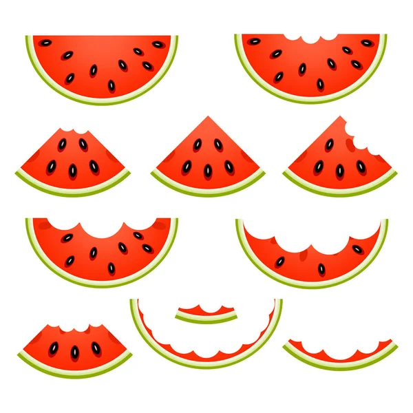 Vattenmelon skivor isolerade Stockillustration