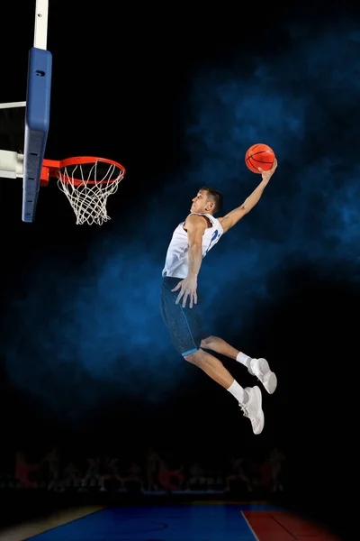 Jugador Baloncesto Acción Gimnasio — Foto de Stock