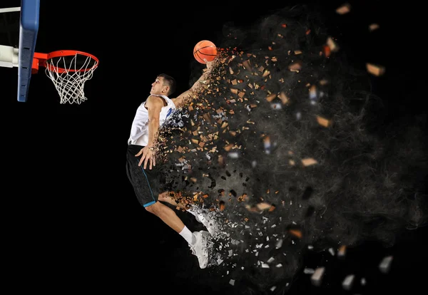 Jogador Basquete Ação Ginásio — Fotografia de Stock