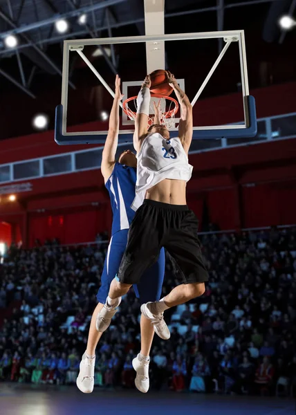 Basketbol Oyuncu Eylem Içinde Jimnastik Salonu — Stok fotoğraf