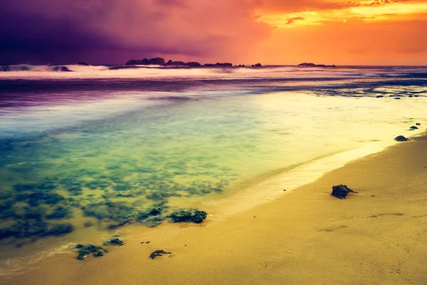海に沈む夕日 素晴らしい風景 スリランカ — ストック写真