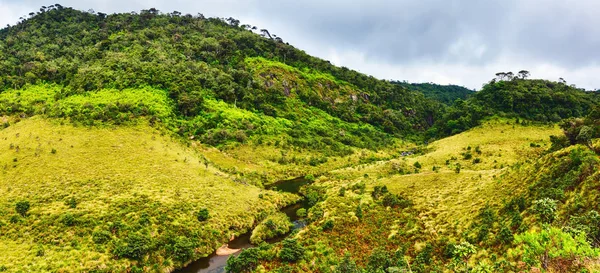 Vacker Utsikt Horton Plains Bergslandskap Sri Lanka Panorama — Stockfoto