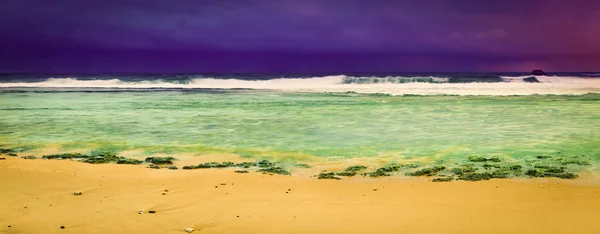Puesta Sol Sobre Mar Increíble Paisaje Sri Lanka Panorama — Foto de Stock