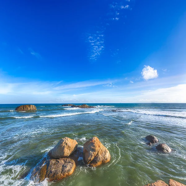 Hermosa Vista Mar Durante Día Paisaje Del Océano Índico Galle —  Fotos de Stock
