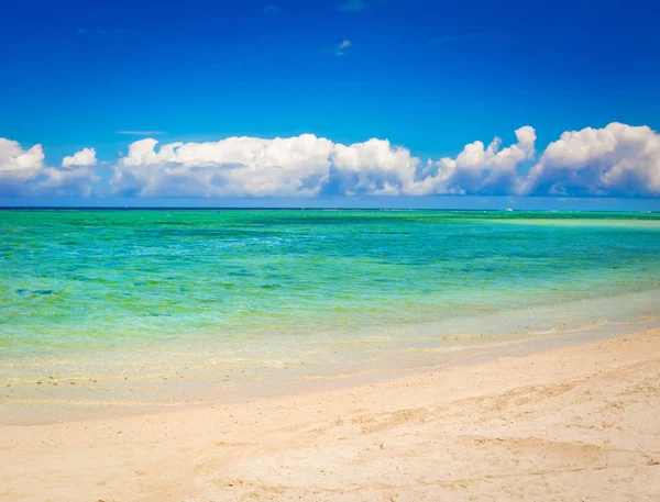 Tropische Wolmar Zandstrand Zonnige Dag Mooi Landschap Mauritius — Stockfoto