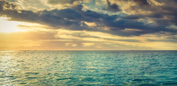 Seaview Solnedgången Fantastiska Landskap Mauritius Panorama — Stockfoto