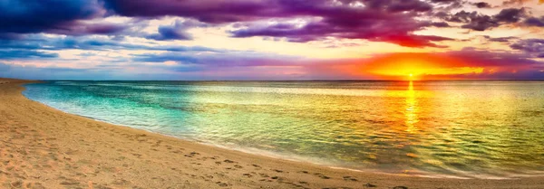 Vista Mare Tramonto Paesaggio Fantastico Bella Spiaggia Mauritius Panorama — Foto Stock