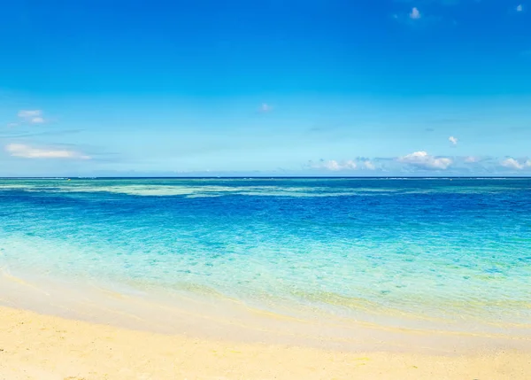 Tropiska Wolmar Sandstrand Solig Dag Vackert Landskap Mauritius — Stockfoto