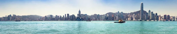Πανοραμική Άποψη Της Πόλης Χονγκ Κονγκ Πανοραμική Θέα Στον Ορίζοντα — Φωτογραφία Αρχείου