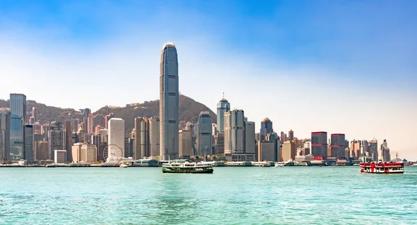 Πανοραμική Άποψη Της Πόλης Χονγκ Κονγκ Πανοραμική Θέα Στον Ορίζοντα — Φωτογραφία Αρχείου