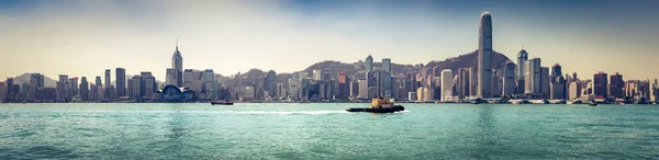 Panoramisch Uitzicht Hong Kong City Skyline Panorama — Stockfoto