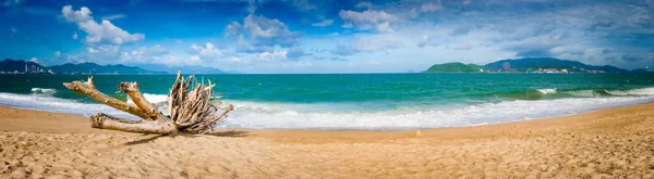 Vista Panorámica Playa Nha Trang Día Soleado Hermoso Paisaje Tropical — Foto de Stock