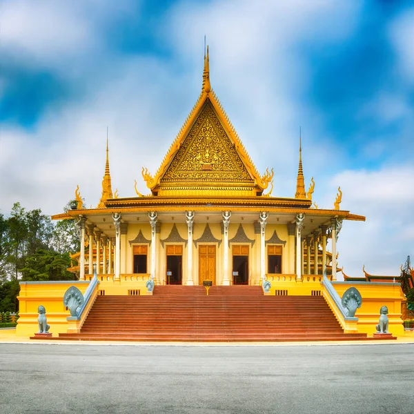 Tahta Koridorun Içinde Karmaşık Phnom Penh Kamboçya Kraliyet Sarayı Ünlü — Stok fotoğraf