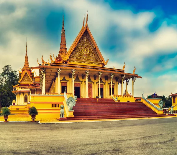 Tahta Koridorun Içinde Karmaşık Phnom Penh Kamboçya Kraliyet Sarayı Ünlü — Stok fotoğraf