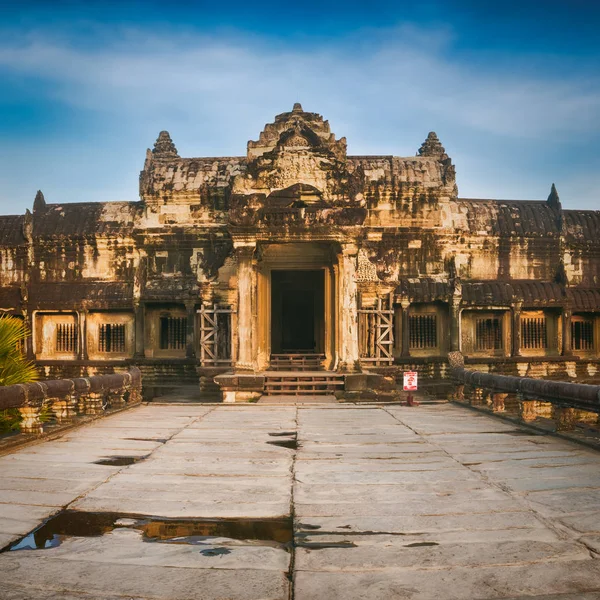 Ηλιοβασίλεμα Του Ναού Angkor Wat Σιέμ Ριπ Καμπότζη — Φωτογραφία Αρχείου