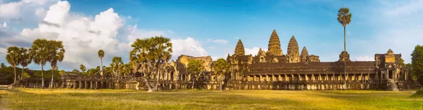 Templo Angkor Wat Atardecer Siem Reap Camboya Panorama — Foto de Stock