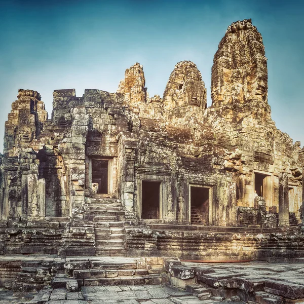 Templo Bayon Angkor Thom Hora Manhã Siem Reap Camboja — Fotografia de Stock