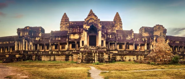 Temple Angkor Wat Lever Soleil Siem Reap Cambodge Panorama — Photo