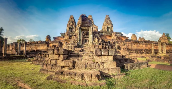 Попередньо Rup Храму Ангкор Заході Сонця Сієм Ріп Камбоджа Панорама — стокове фото