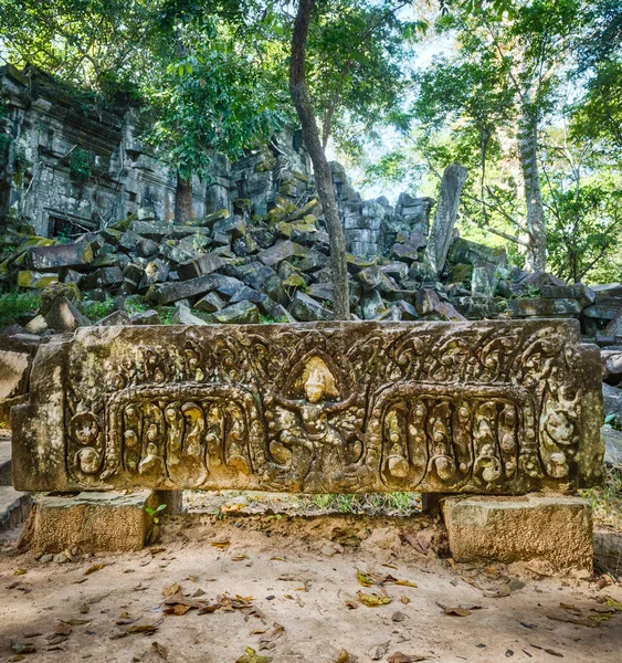 Bas Reliëf Beng Mealea Bung Mealea Tempel Siem Oogst Cambodja — Stockfoto