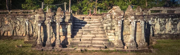 Bas Relief Terrace Elephants Angkor Thom Temple Complex Siem Reap — Stock Photo, Image