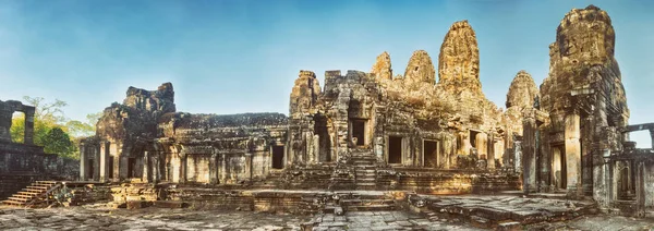 Templo Bayon Angkor Thom Por Mañana Siem Reap Camboya Panorama — Foto de Stock