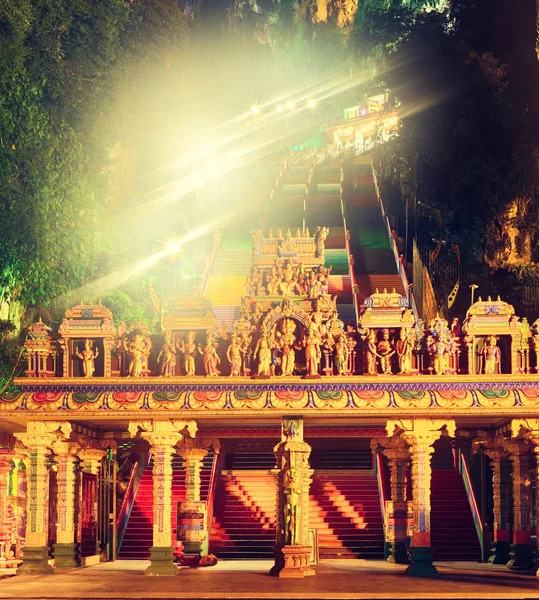 Krásný Výhled Barevné Schody Batu Caves Malajsie — Stock fotografie