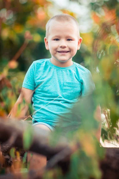 Portrait extérieur de mignon petit garçon — Photo