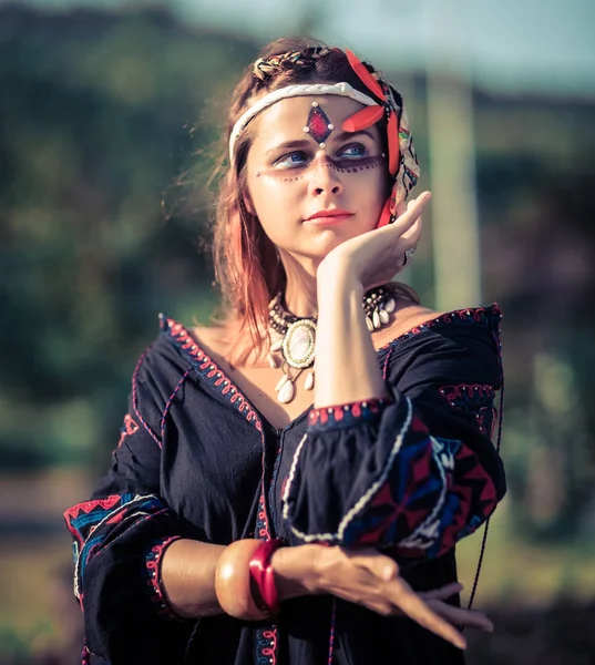 Portrait of a beautiful ethnic woman — Stock Photo, Image