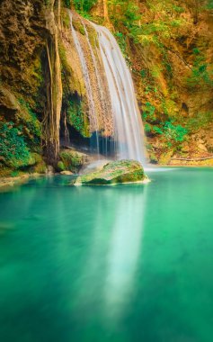 Beautiful waterfall at Erawan national park, Thailand clipart