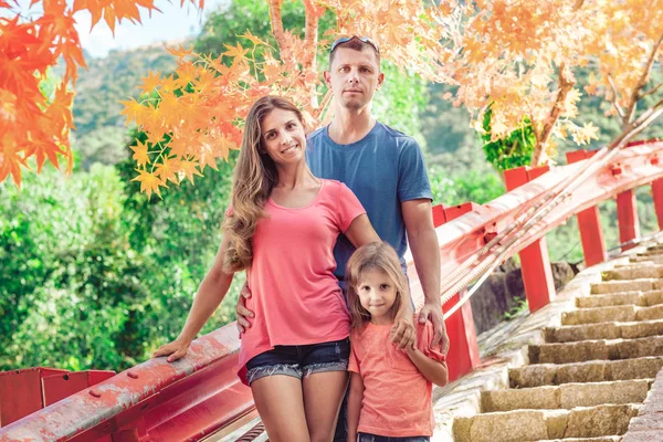 Outdoor portrait of a beautiful family — Stock Photo, Image