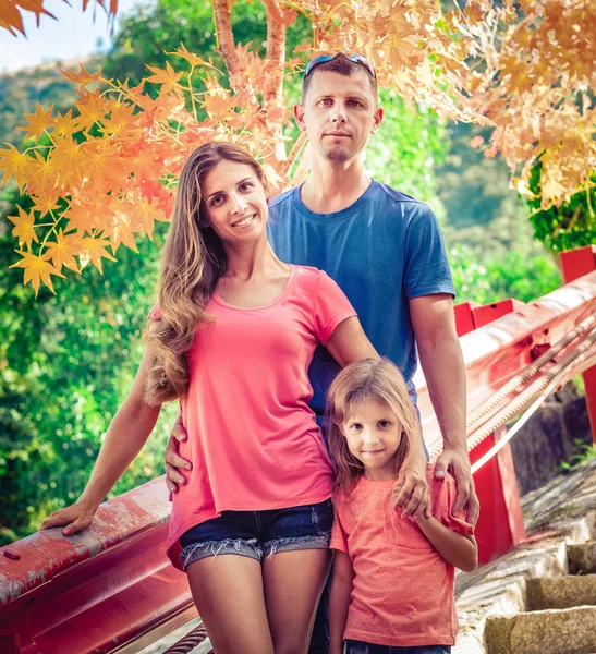 Outdoor portrait of a beautiful family — Stock Photo, Image