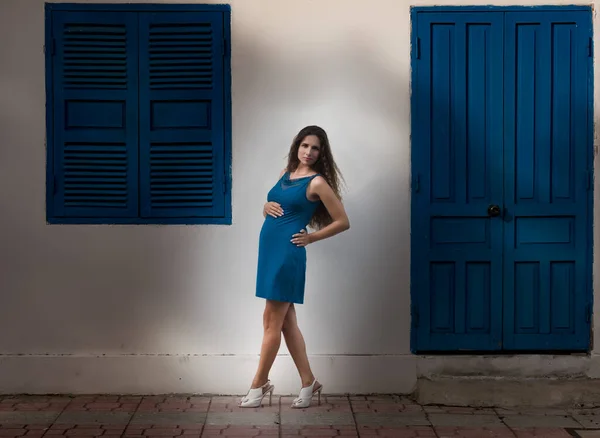 Retrato Livre Uma Bela Mulher Grávida — Fotografia de Stock