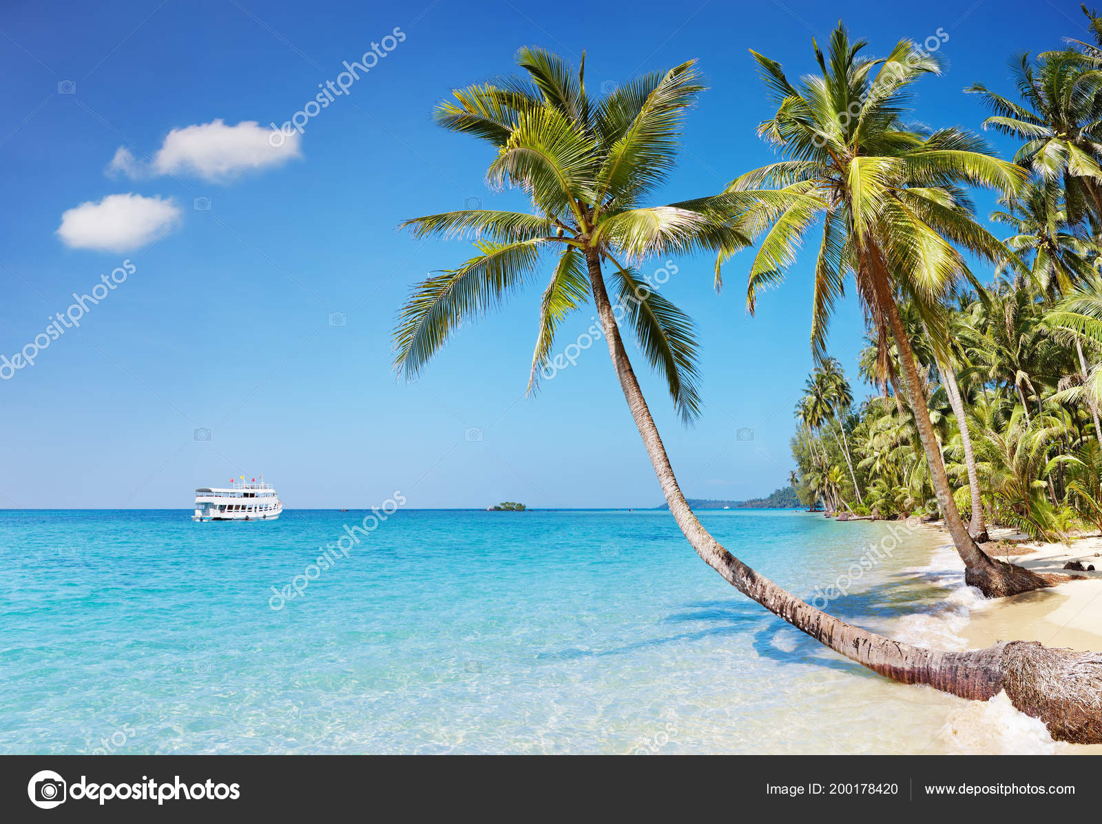 Plage Tropicale Avec Palmiers île Kood Thailan