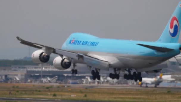 Avión aterrizando en Frankfurt — Vídeos de Stock