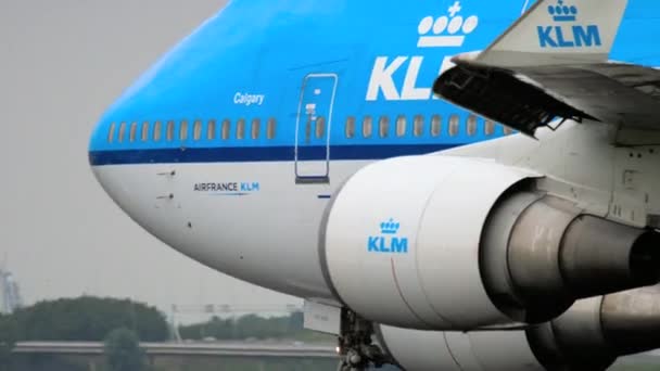 荷兰航空波音747起飞 — 图库视频影像