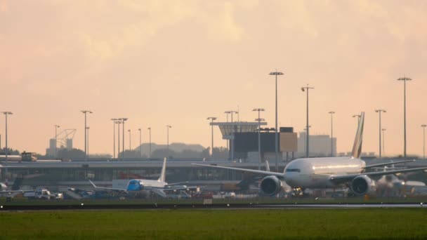 Emirates SkyCargo 777 taxiando após o desembarque — Vídeo de Stock