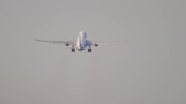Vliegtuig Airbus A330 Turkish Airlines vertrek — Stockvideo
