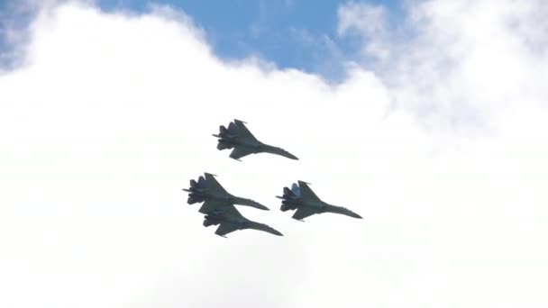 Ryska falcons aerobatic lag — Stockvideo
