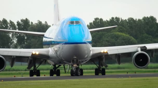 Amszterdam Hollandia 2017 Július Klm Royal Dutch Airlines Boeing 747 — Stock videók