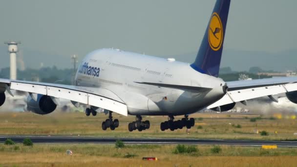 Vliegtuiglanding in Frankfurt — Stockvideo
