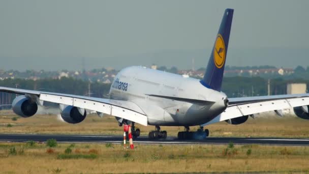Flugzeug landet in Frankfurt — Stockvideo